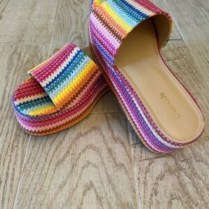 Larroude Rainbow Platform Shoes